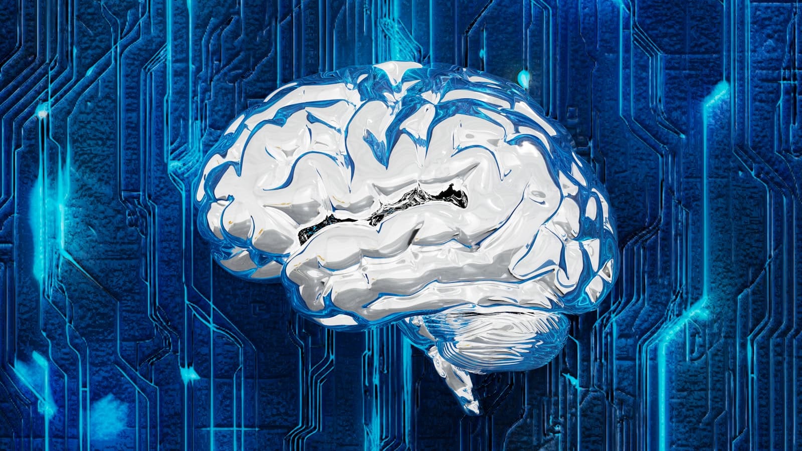 Abstract visualization of a neural network / AI model.