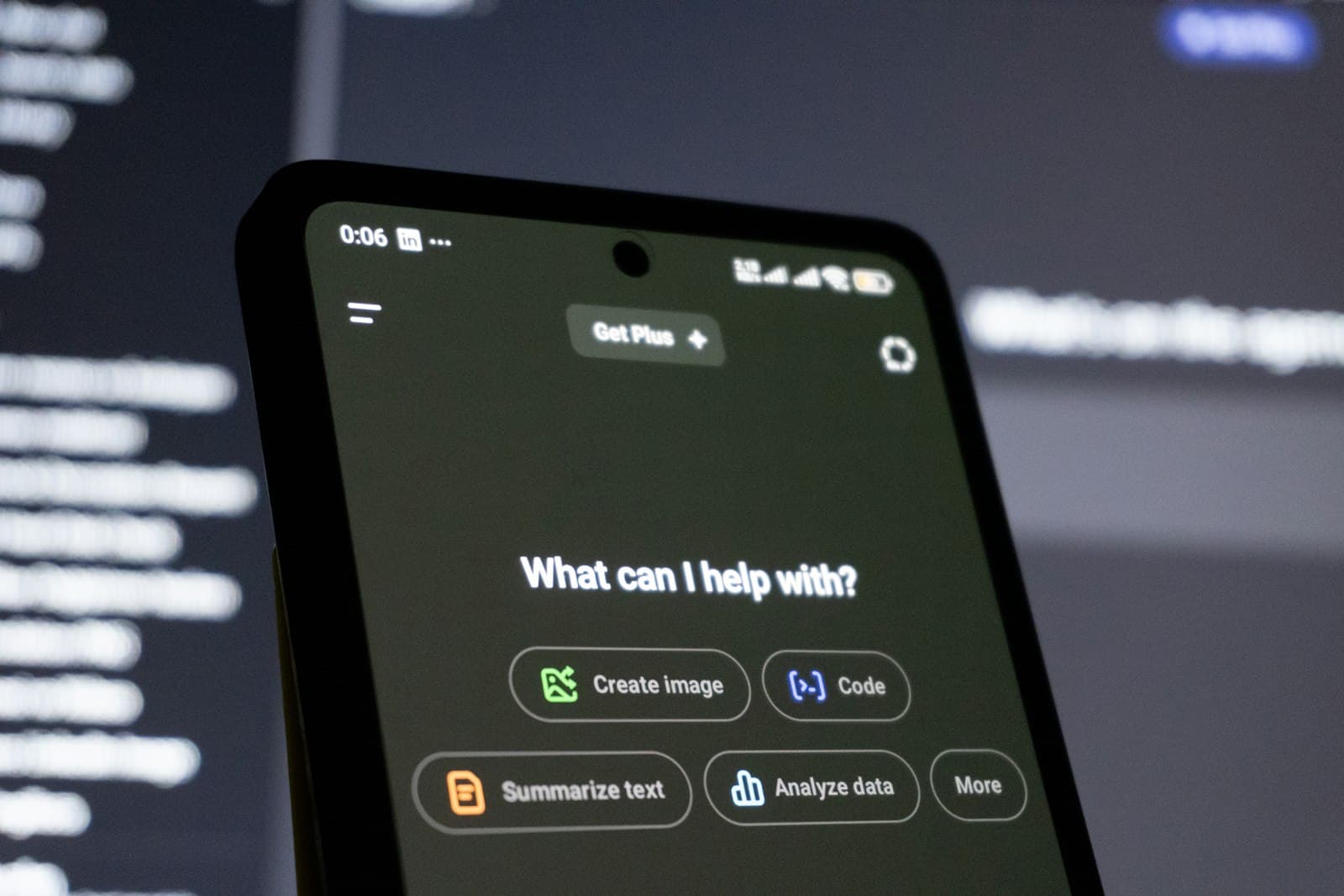 Chat interface on a phone screen with message bubbles.