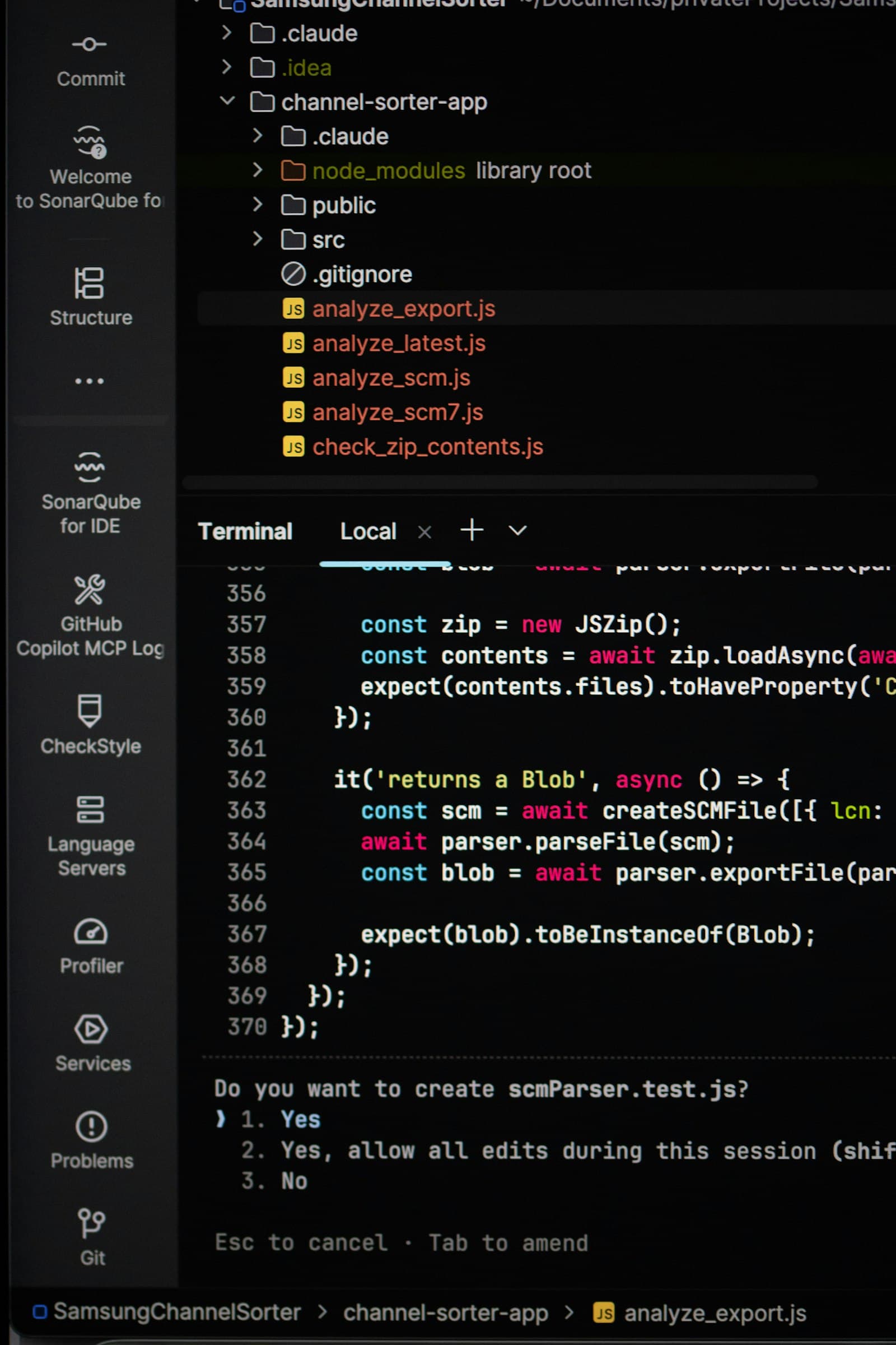 Terminal showing a Next.js dev server starting up.